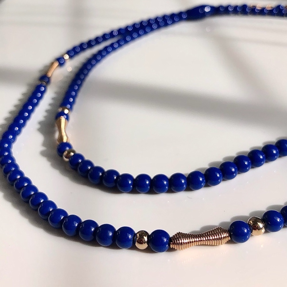 Brilliant Blue Beaded Necklace - Picture 1 of 3